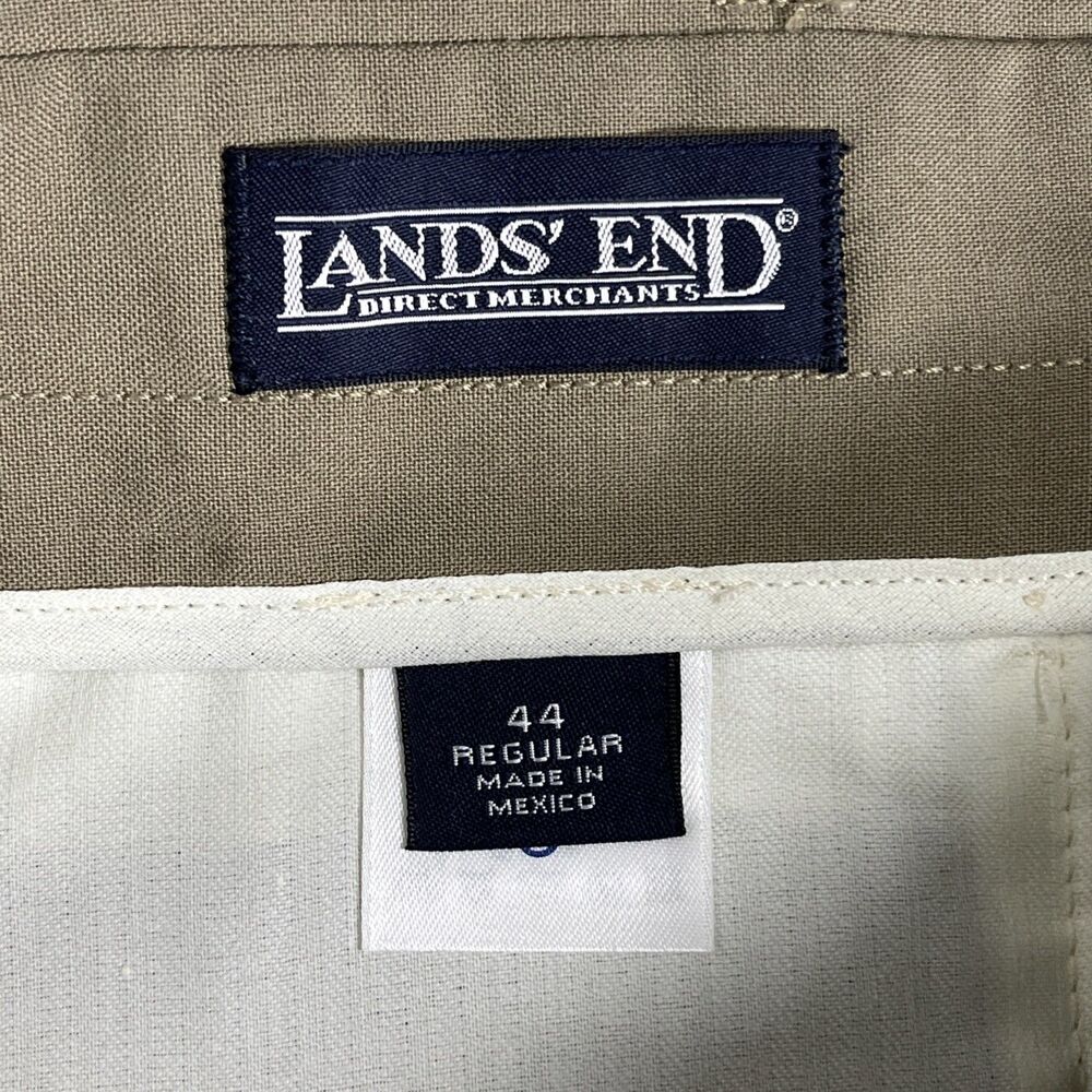 VTG Lands' End Year‎ Rounder Wool Trousers 44X28 Dark Khaki Mexico NWT DEFECTIVE - Picture 8 of 11